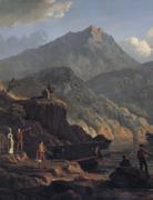 John Knox Landscape with Tourists at Loch Katrine oil painting on canvas